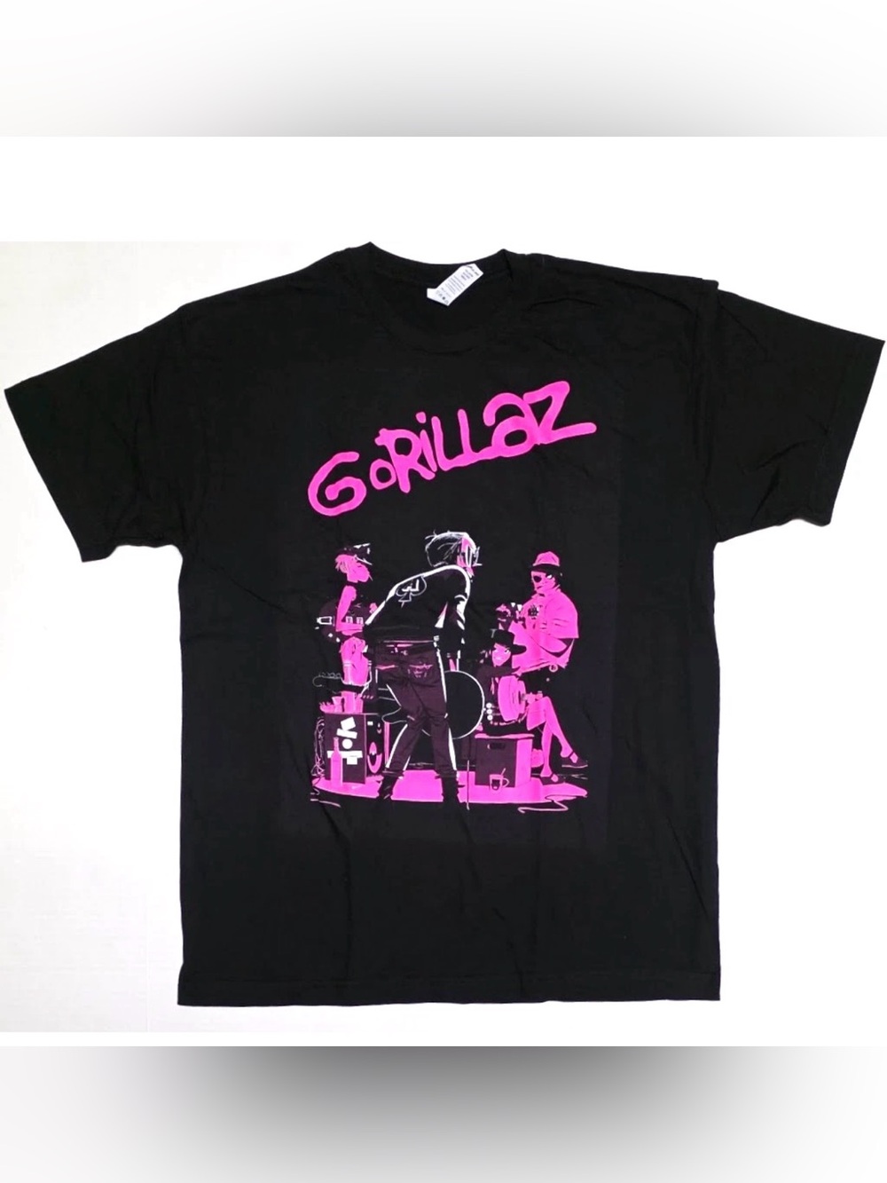 GORILLAZ T-shirt Virtual Band Alt Rock Hip Hop Tee Adult Men's Black 2X